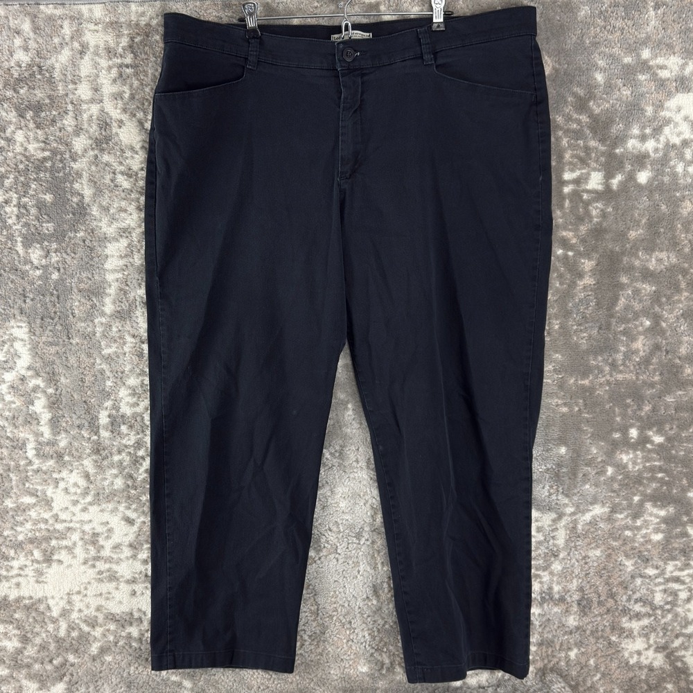 Lee Plus Size 22W Minimalist Straight Leg Pants Navy Button Zip Casual